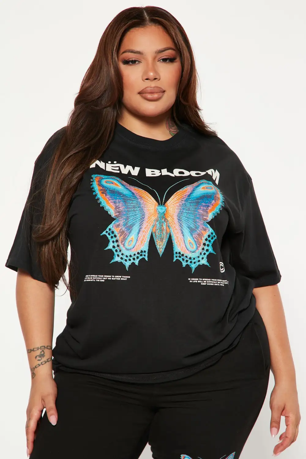 New Bloom Butterfly Top - Black