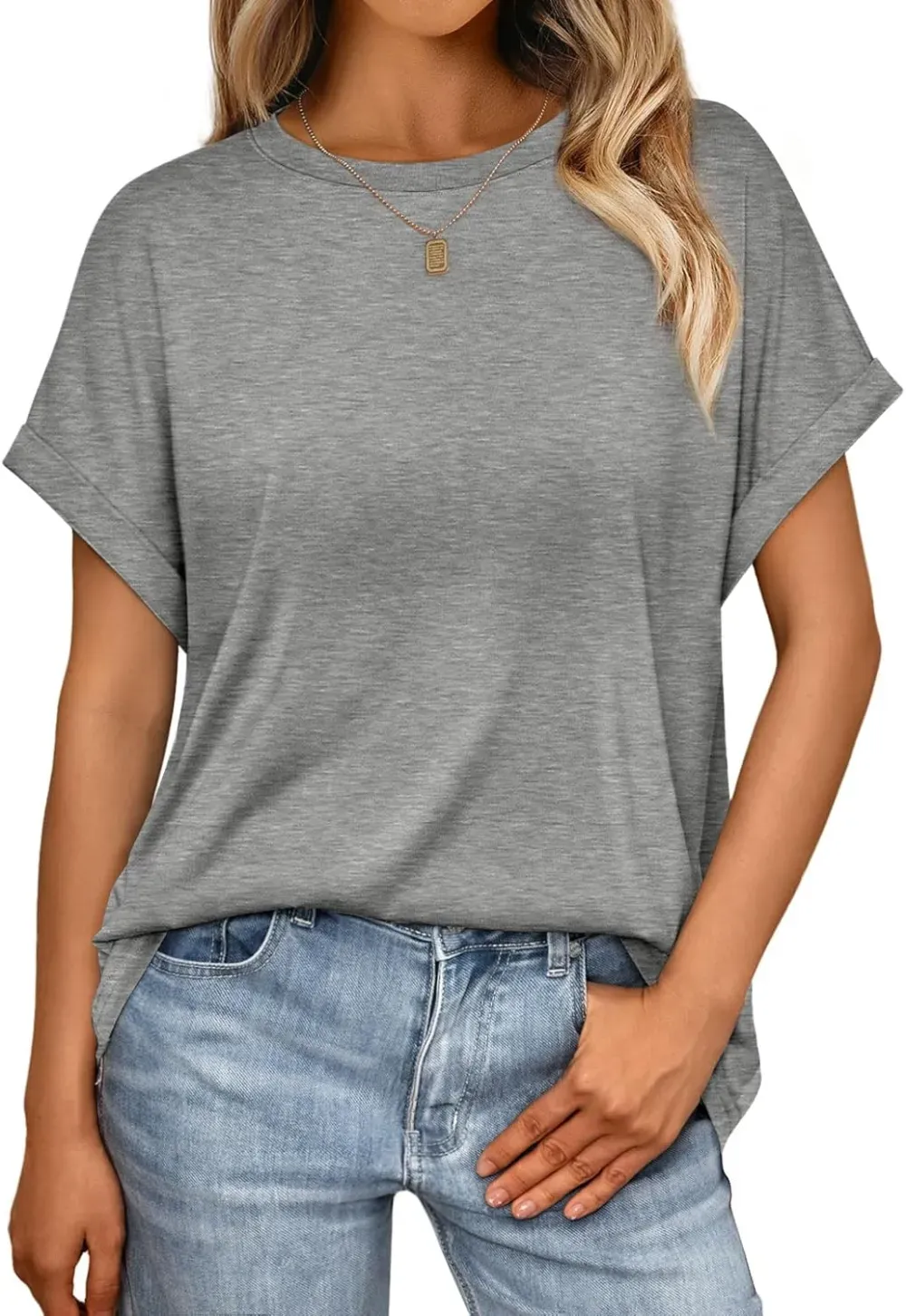 AUTOMET Women Tops Casual Basic T Shirts Loose Fit Crewneck Short Sleeve Summer Outfits