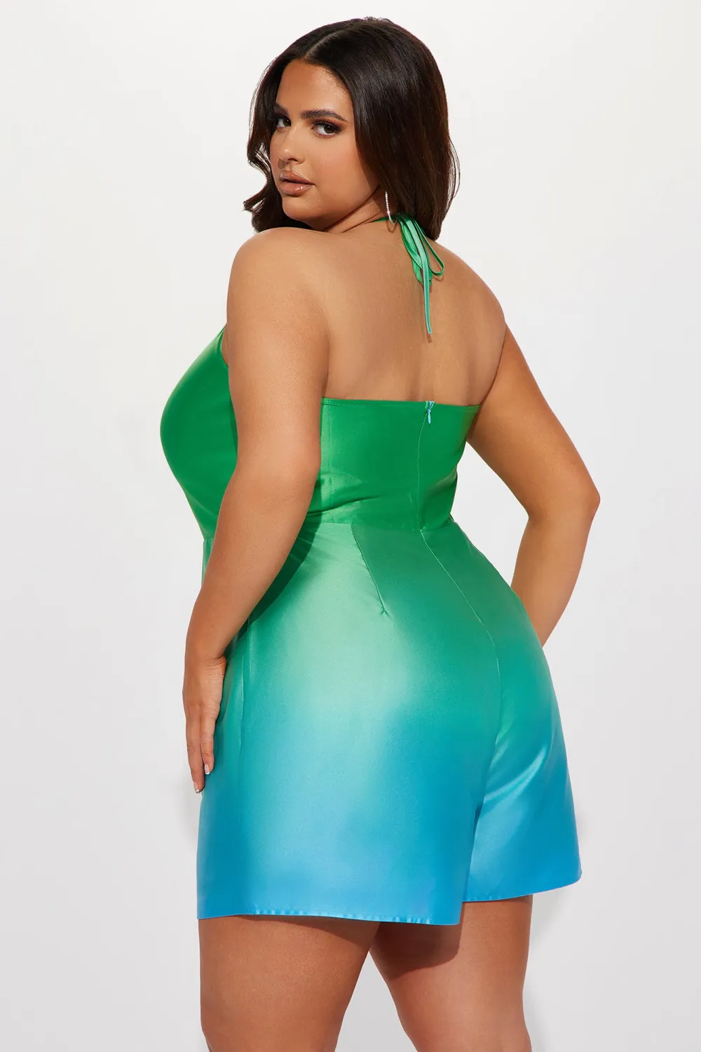 Kimberly Ombre Romper - Green/combo
