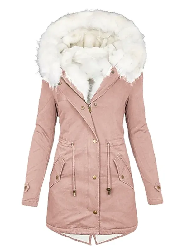 Women's Winter Jacket Winter Coat Parka Warm Breathable Outdoor Daily Wear Vacation Going out Pocket Fleece Lined Zipper Turndown Active Casual Daily Comfortable Street Style Solid Color Regular Fit