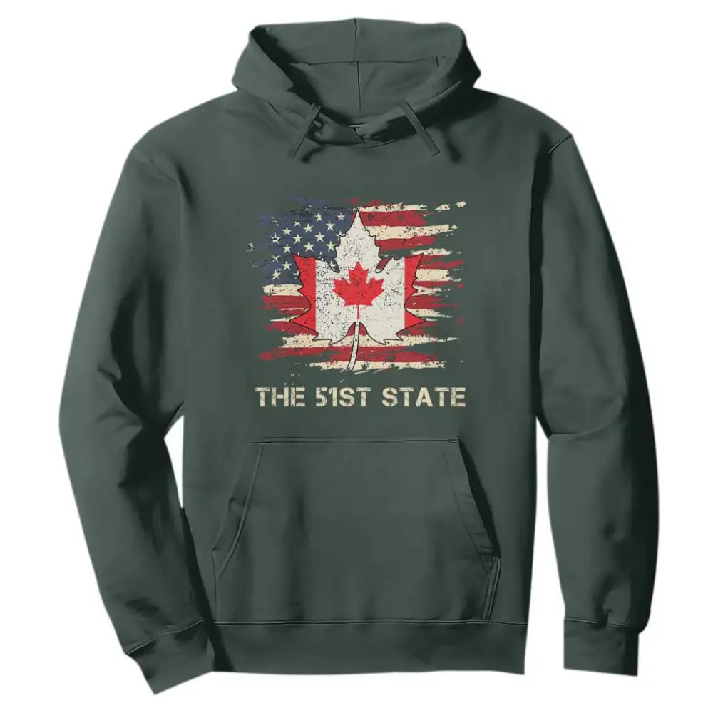 Canada The 51st State Hoodie Canadian Maple American Flag TS09