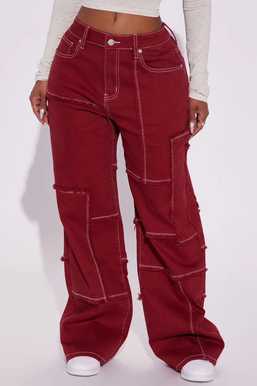 So Sketchy Stretch Cargo Jeans - Red