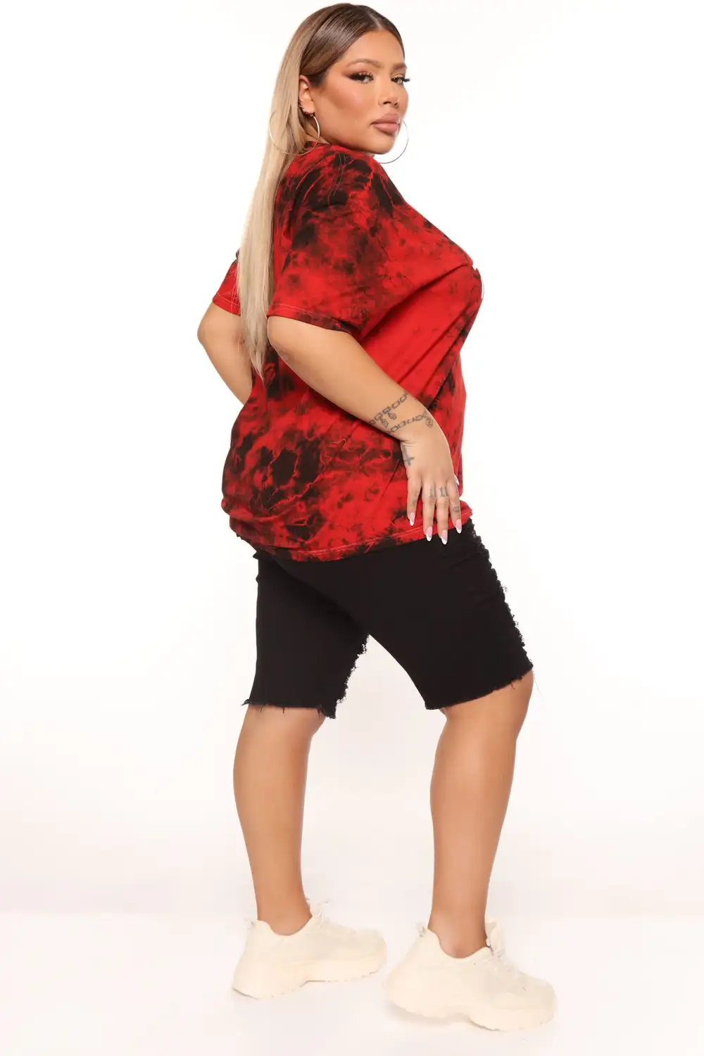 Positive Vibin' Tie Dye Top - Red/combo
