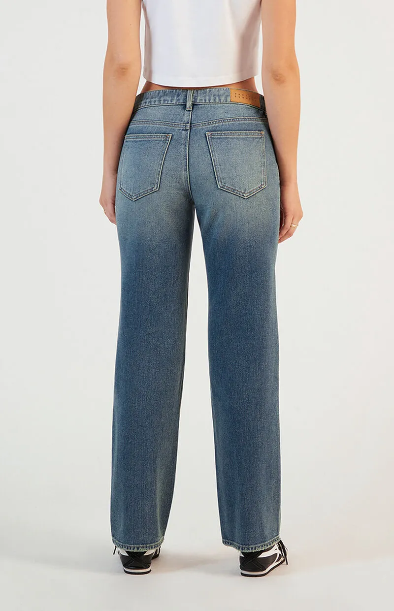 PacSun Jordyn Low Rise Straight Leg Jeans Medium Indigo