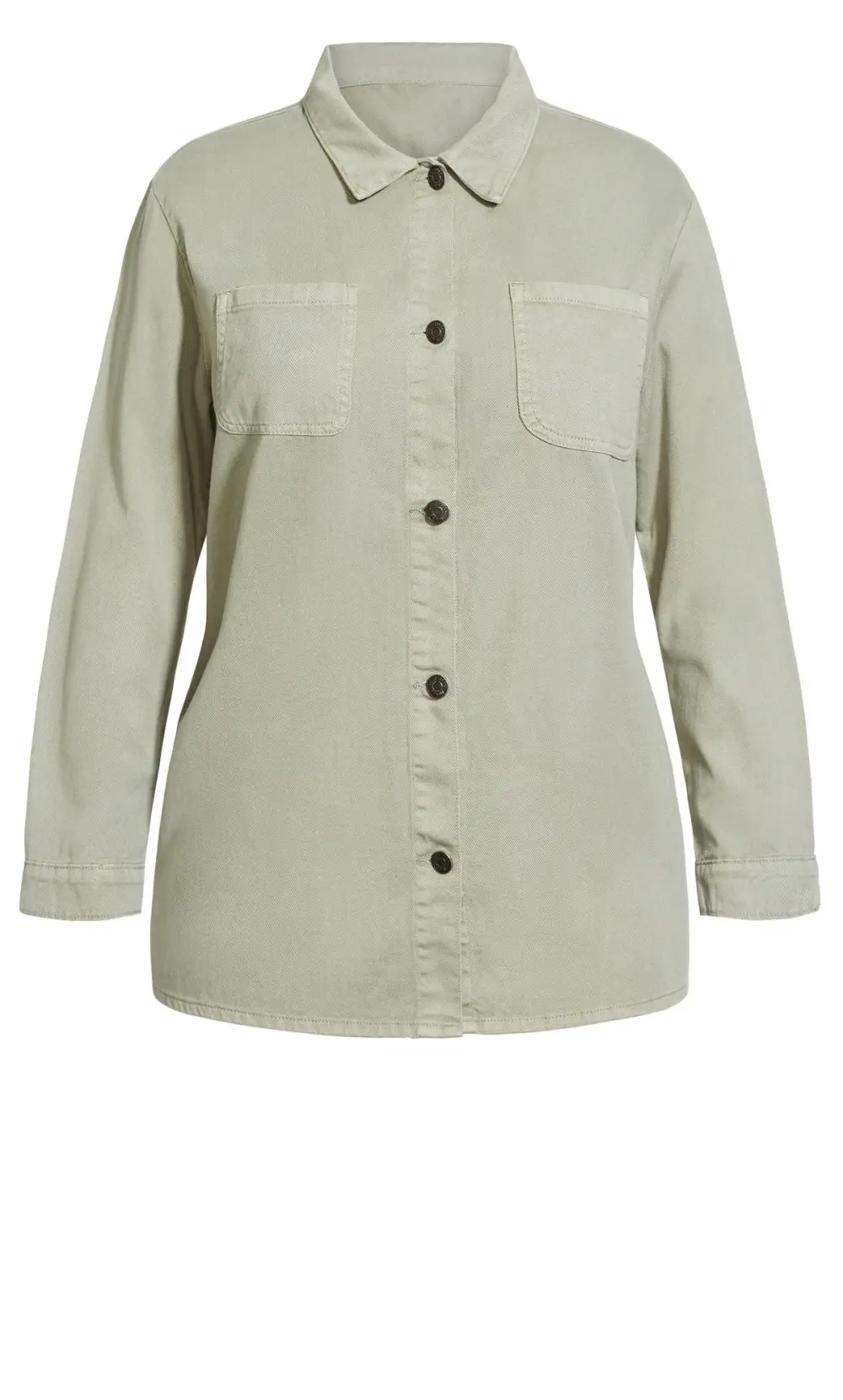 Evans Khaki Green Button Shacket