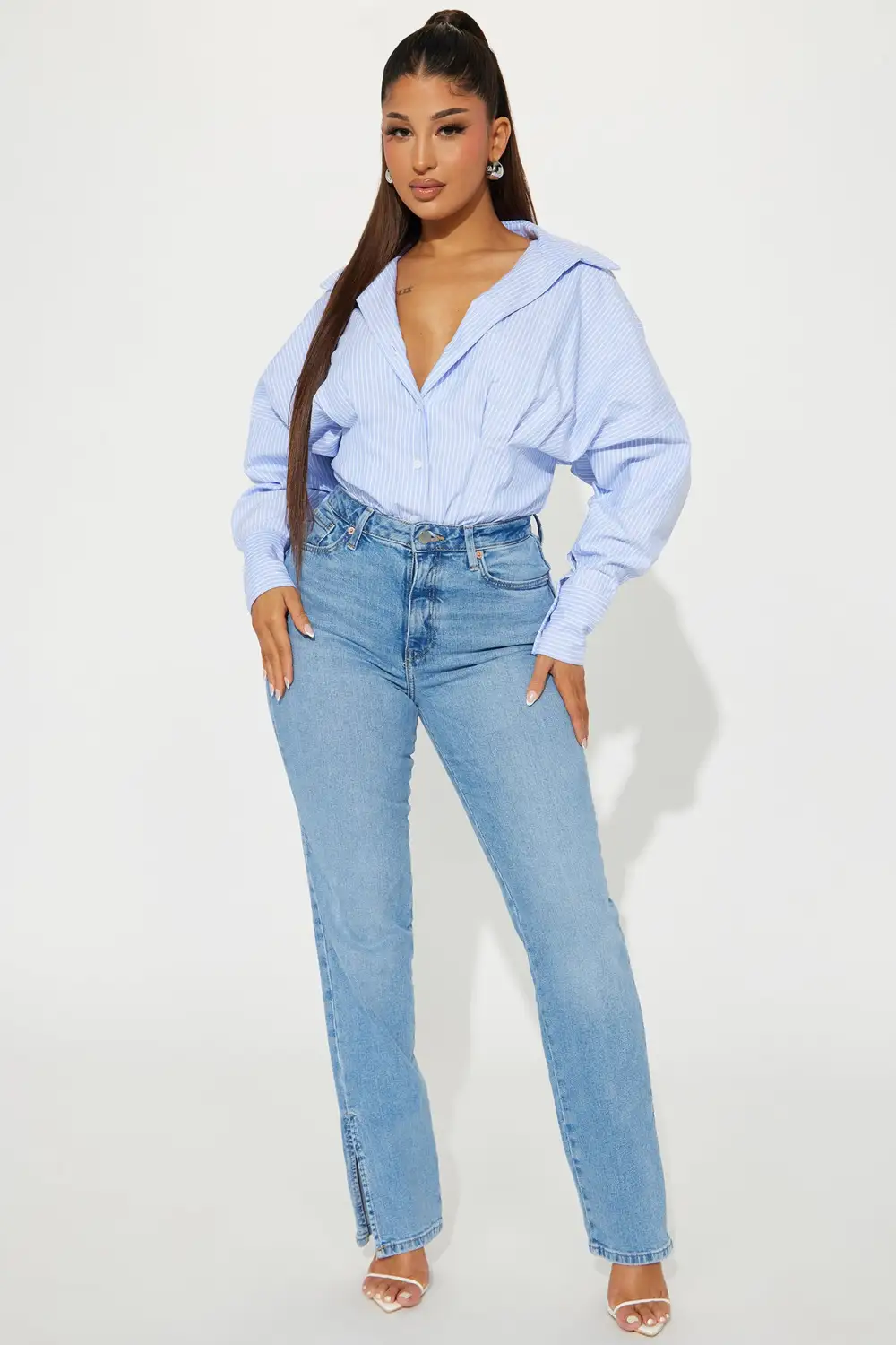 Boss Move Striped Bodysuit - Blue/combo