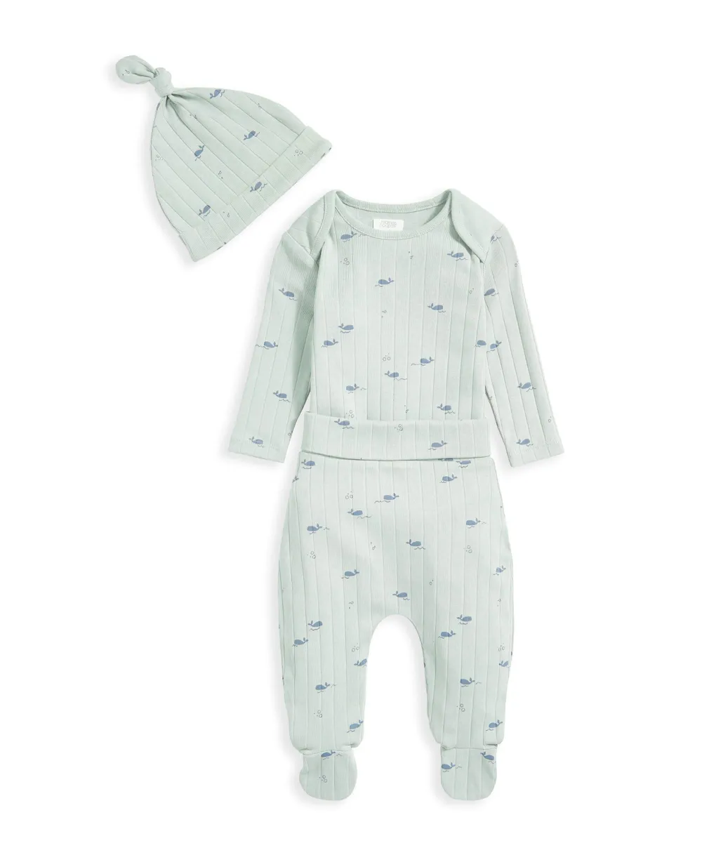 Whale Outfit Set (3 Piece) - Green