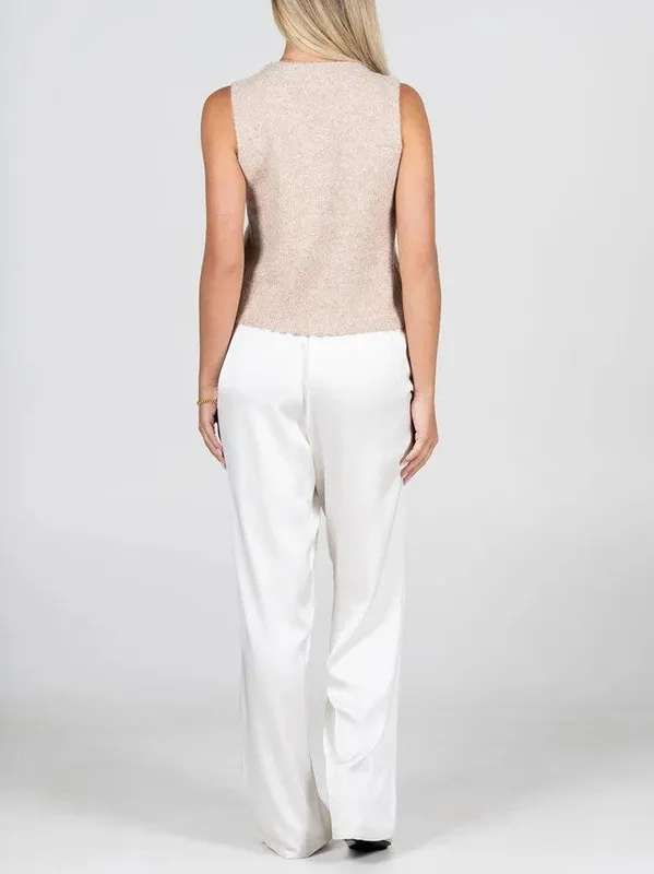 Straight Leg Satin Pull-On Pant
