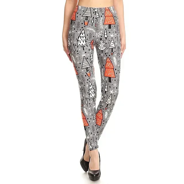 Santa Claus Leggings Jogger Pants Women's Christmas Christmas Christmas Eve Adults' Christmas New Year Eve Polyester Lycra Spandex Pants