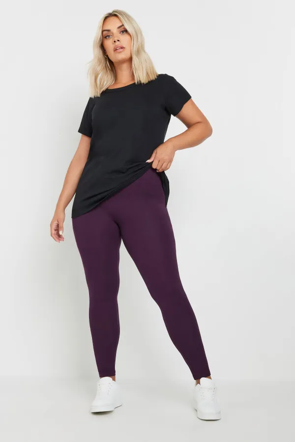YOURS 2 PACK Curve Charcoal Grey & Black Soft Touch Stretch Leggings