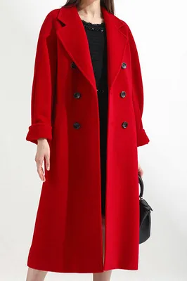 Solid double breasted cashmere lapel coat