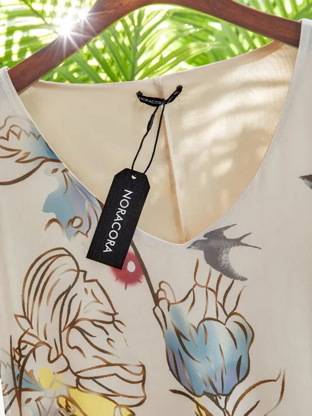 Mesh Geblümt Böhmisch Kurzarm Maxikleid