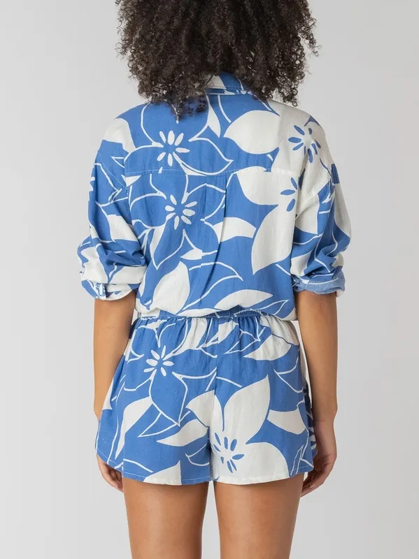 Button Front Linen Shirt Top