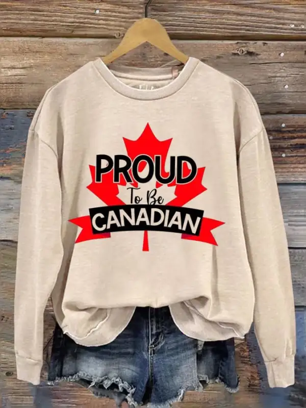 Women's Proud To Be Canadian Print Sweatshirt