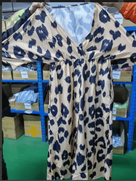 Loose Leopard V-Neck Maxi Dress