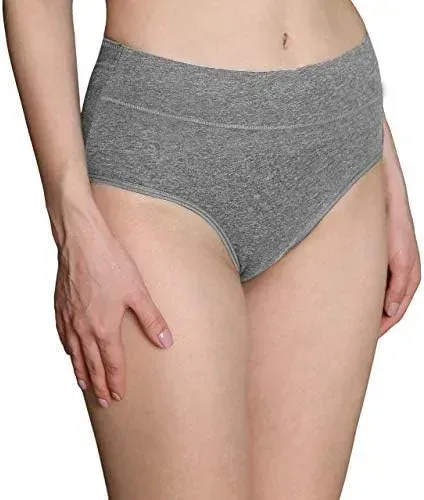 Womens Underwear,Cotton Mid Waist No Muffin Top Full Coverage Brief Ladies Panties Lingerie Undergarments for Women Multipack