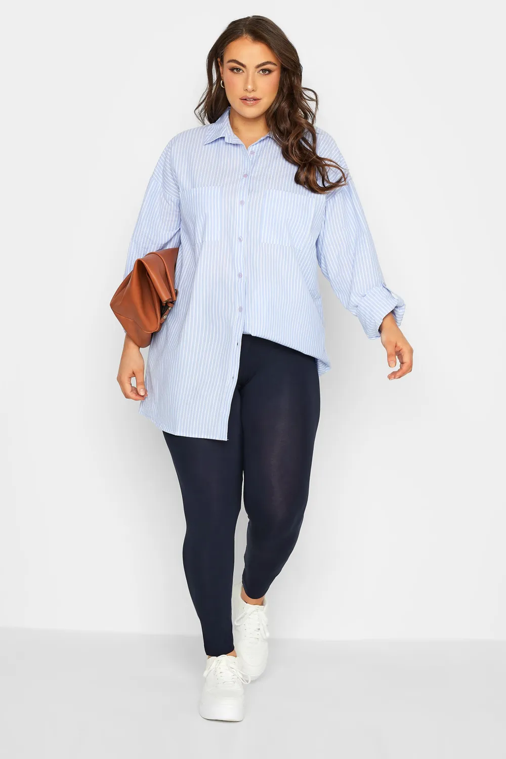 YOURS FOR GOOD RECYCLED Curve Black Stretch Viscose Leggings