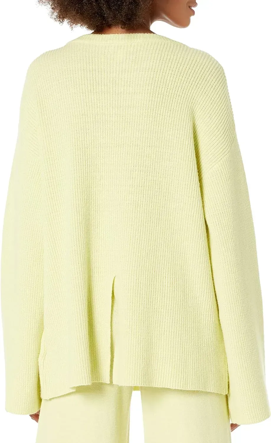 Women's Alice Crewneck Back-Slit Ribbed Pullover Sweater