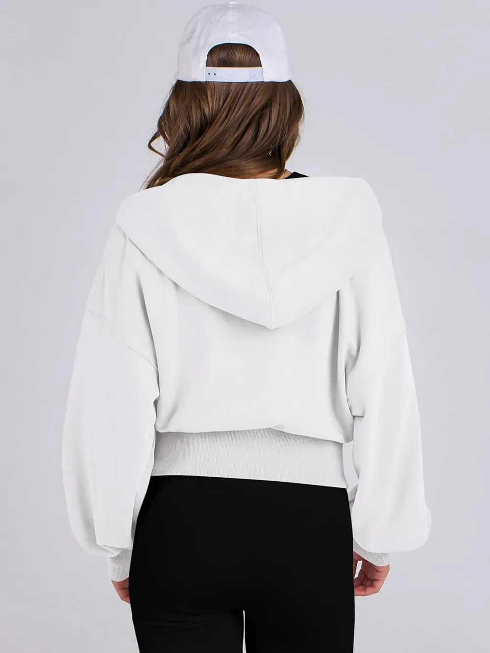 Women's Zip Up Hoodies Cropped Sweatshirts Full Zip Jackets Casual Fashion Fall Outfits Winter Clothes
