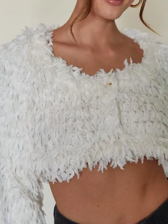 Priscilla Cropped Fringe Cardigan