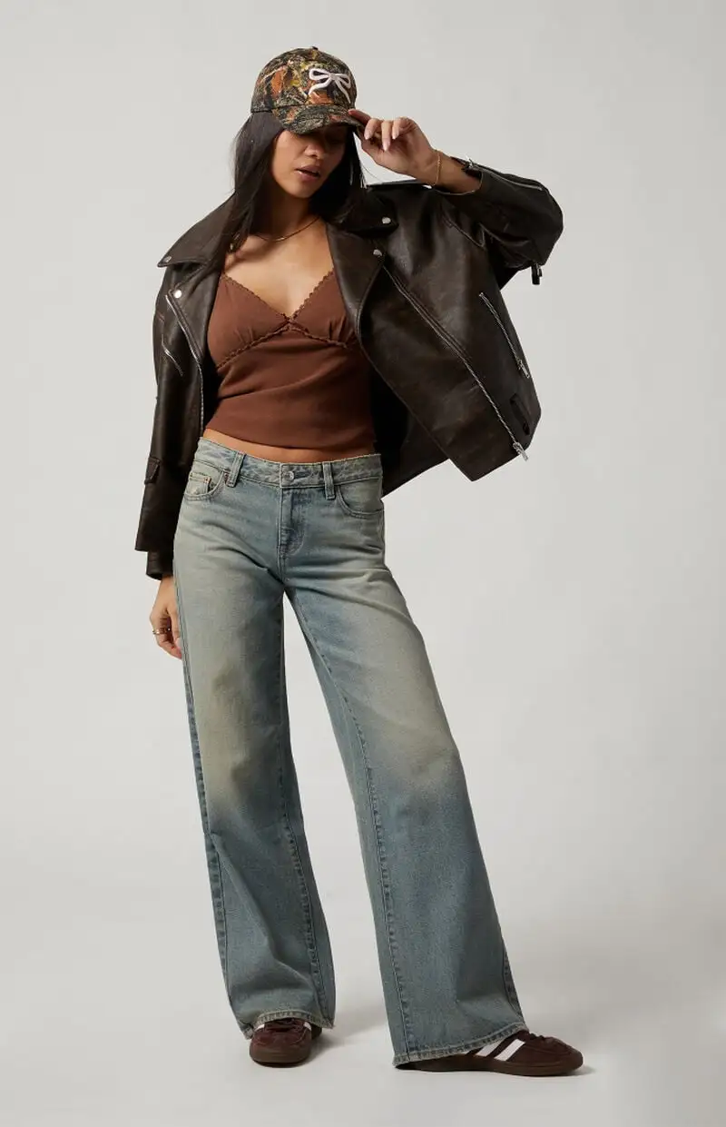 PacSun Casey Low Rise Baggy Jeans Light Indigo