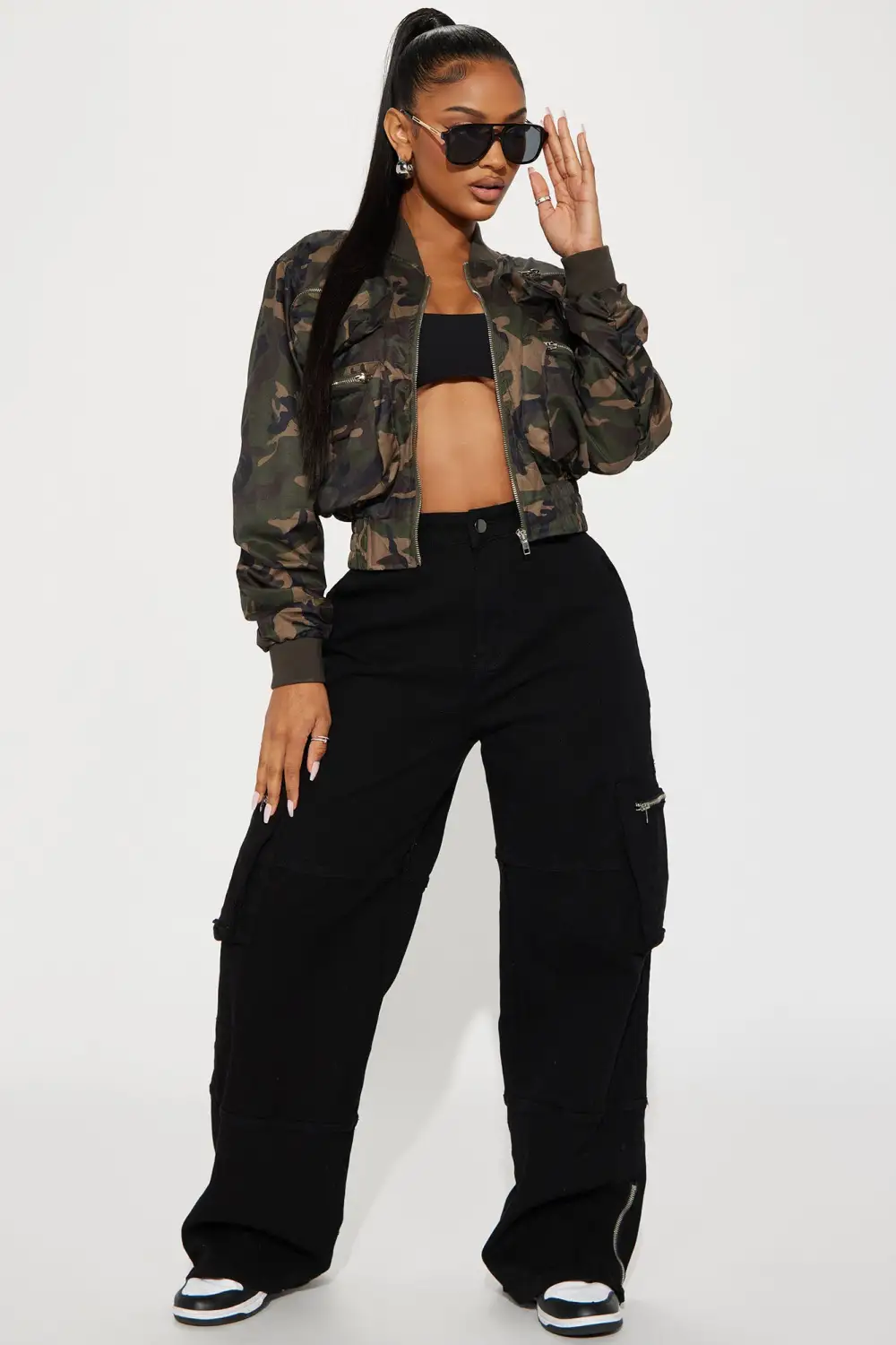 Fall In Line Camo Cargo Jacket - Olive/combo