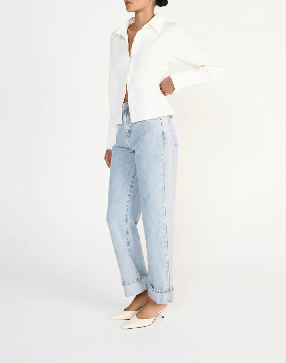 Adjustable Tie Cropped Shirt Top