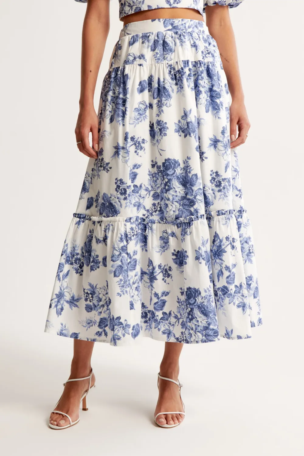 Poplin Tiered Maxi Skirt