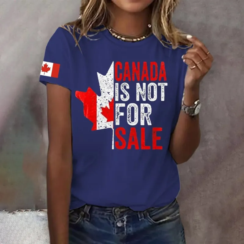 Women's Canada Is Not For Sale Print Short Sleeve T-shirt