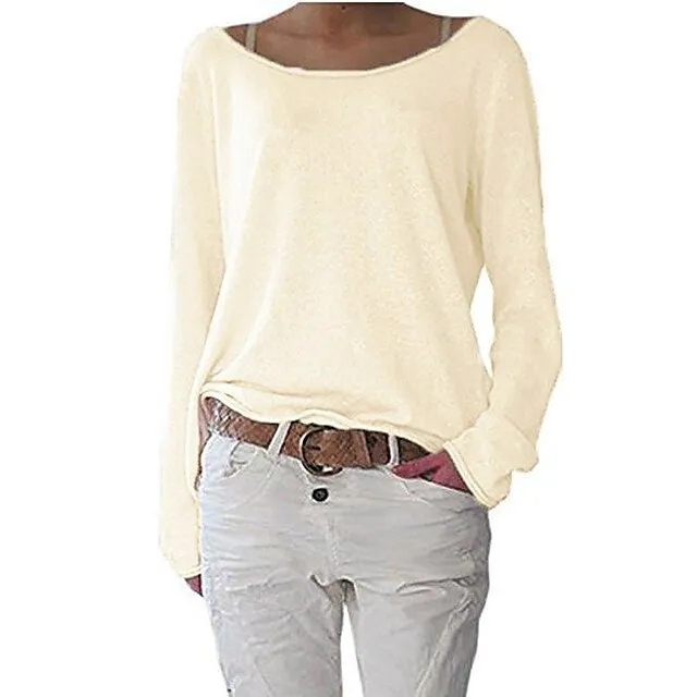 T shirt Tee Women's Light Blue Watermelon powder White Solid / Plain Color Basic Soft Daily S