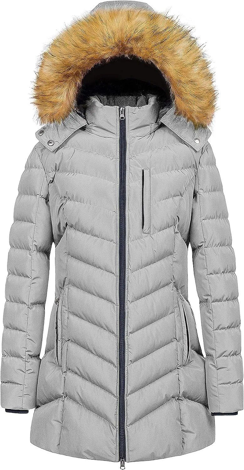 US Women's Winter Hooded Coat Waterproof Warm Long Puffer Jacket Parka