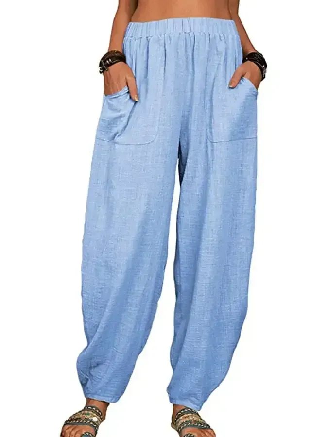 Women's Casual Pocket Loose Trousers