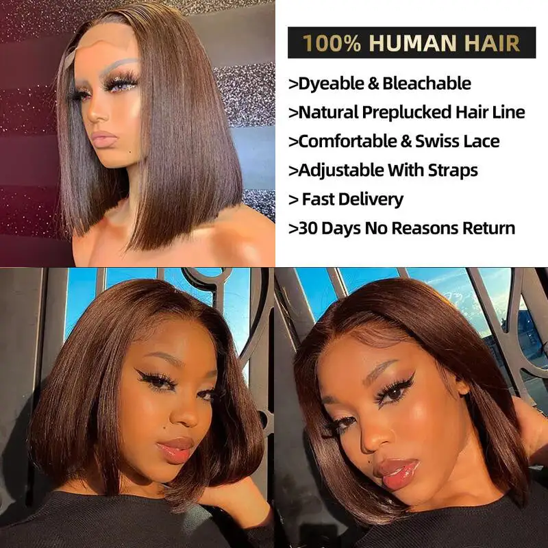 FLASH SALE | Trendy Brown Bob Wig 13x6 Lace Frontal Wig Tiktok Same Wig