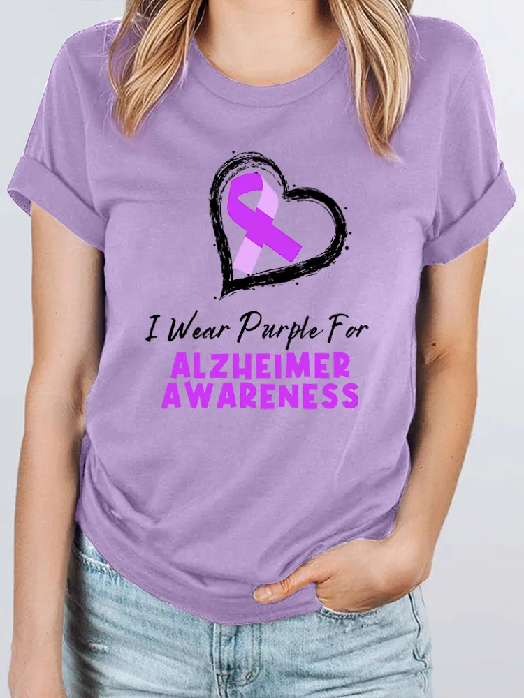 I Wear Purple For Alzheimer's Awareness Women's T Shirt