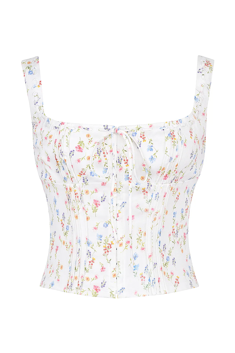 WHITE POSY PRINT TOP