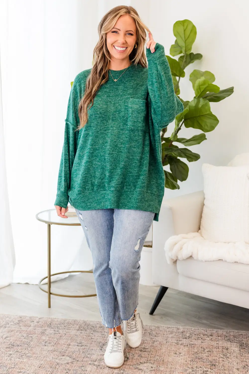 Just Take A Break Sweater, Dark Green