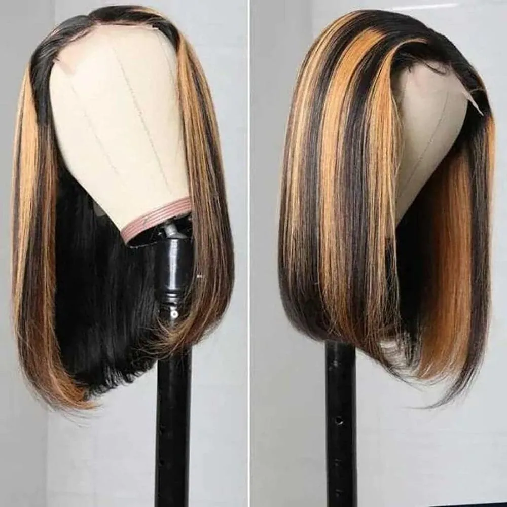 Sterly Straight Ombre #FB30 Highlight Color Lace Frontal Bob Wigs