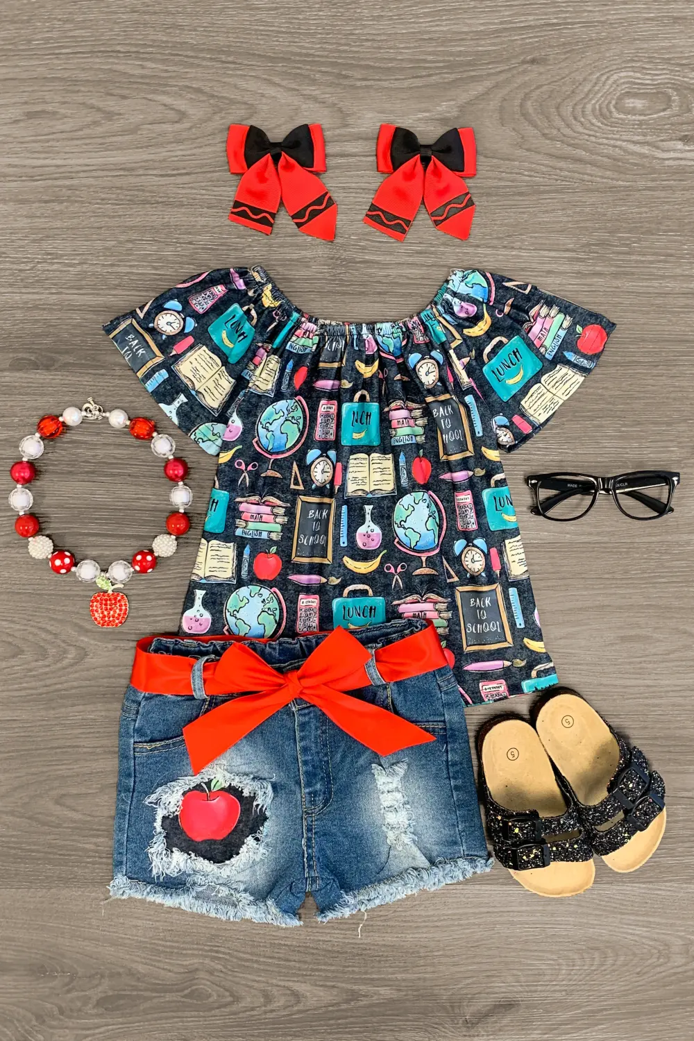 Globe Back To School Denim Short Set