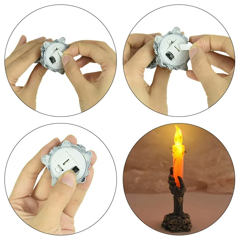 Halloween LED  Skeleton Holding Candle Light Party Haunted House Bar Home Decor Horror Props  Lantern Halloween  Decor  2023