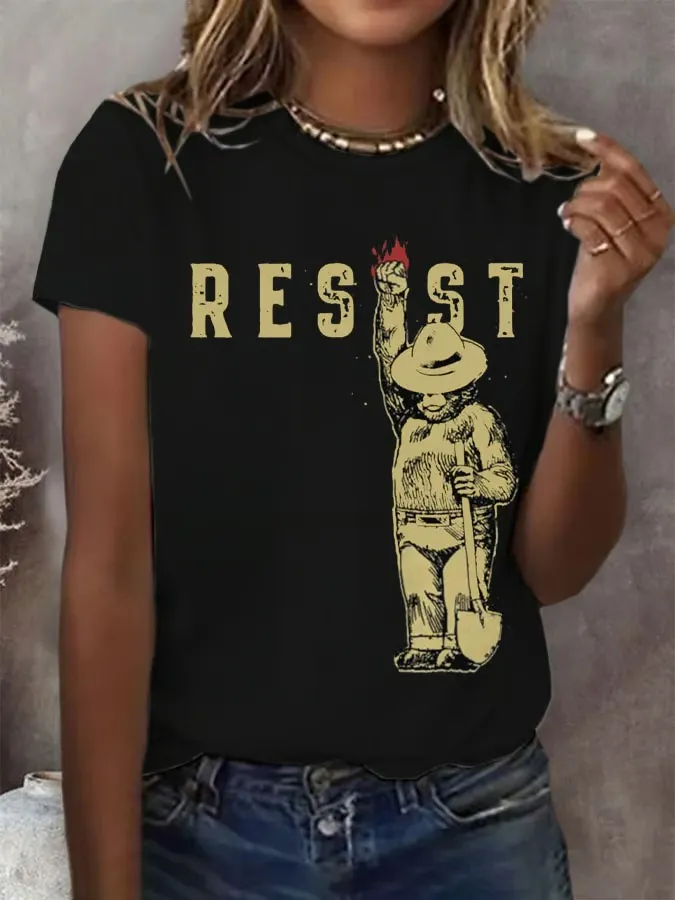 Women'S T-Shirt Women'S Protect Our National Parks Print Round Neck T-Shirt