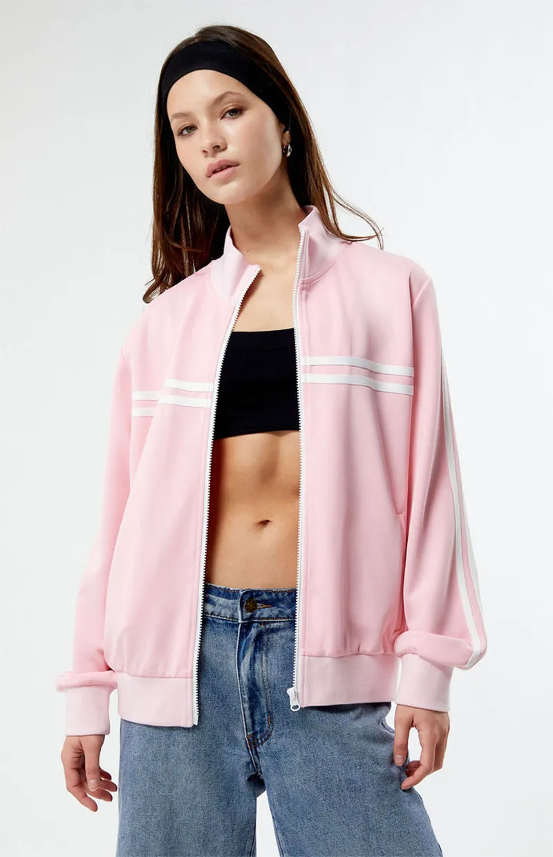 PacSun Stripe Mock Neck Track Jacket