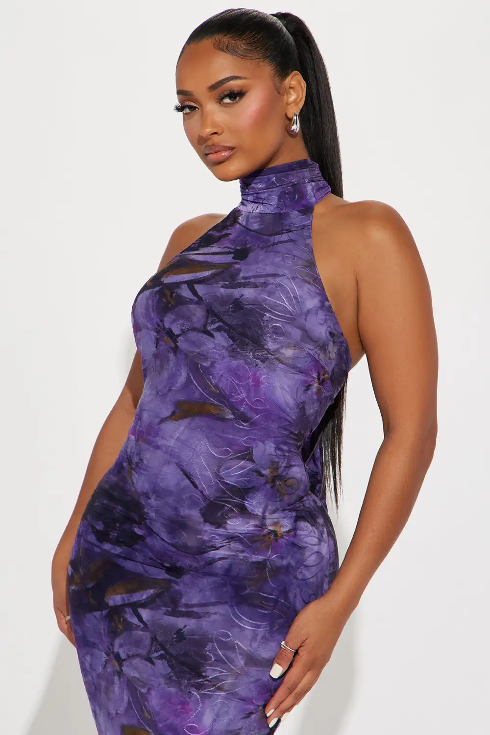 Lola Halter Maxi Dress - Purple