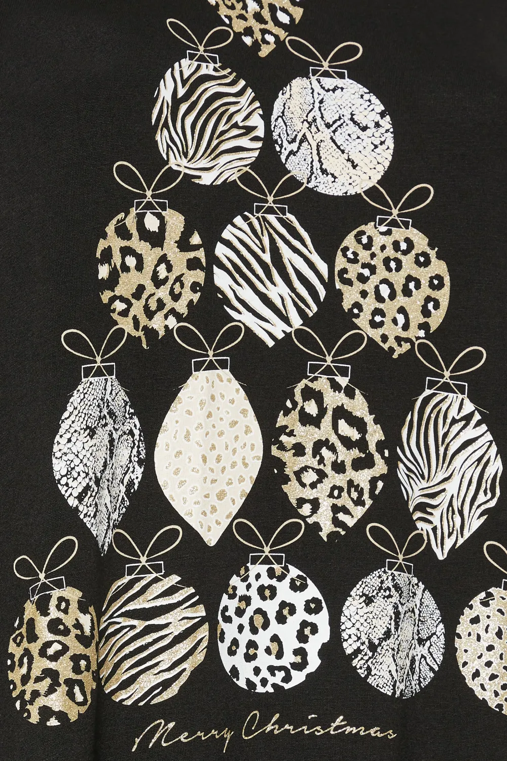 YOURS Curve Black 'Meowy Christmas' Slogan T-Shirt