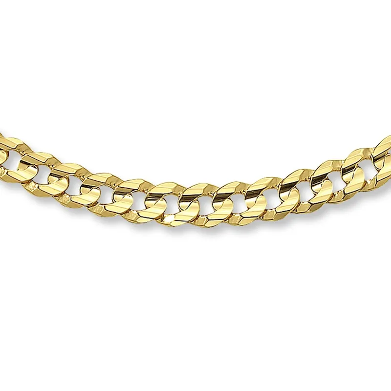 Solid Curb Link Chain 10K Yellow Gold 22