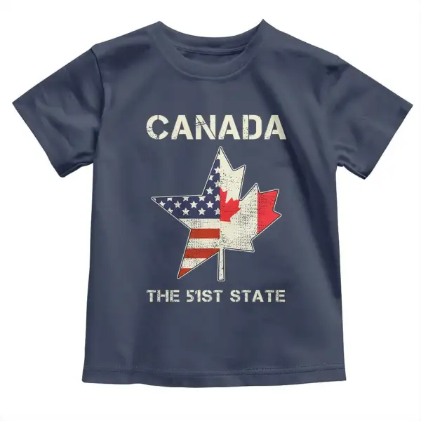 Canada The 51st State Toddler T Shirt Maple Canadian American Flag TS09