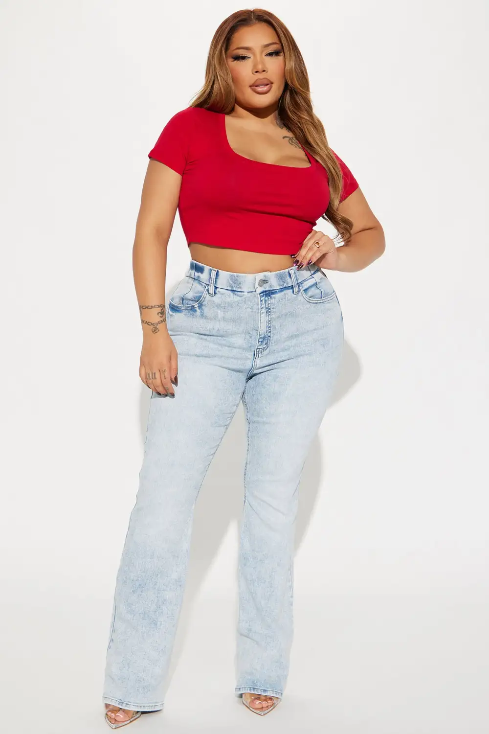 She Stands Out Tummy Control Bootcut Jeans - Light Wash
