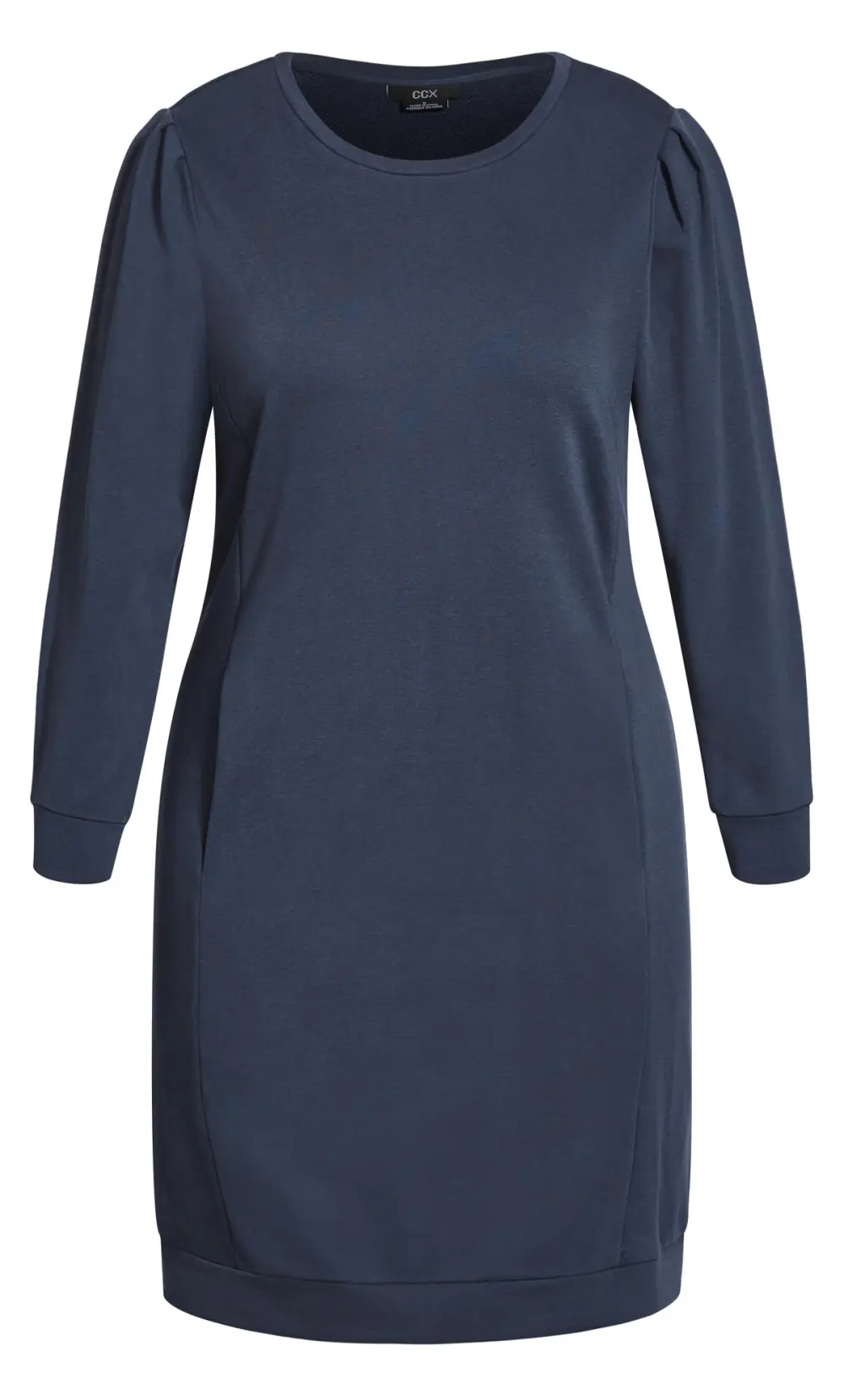 Evans Grey Rippled Shoulder Dress