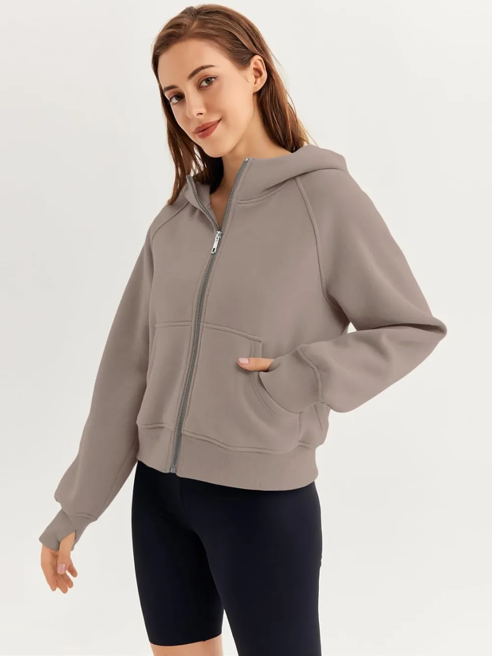 Womens Zip Up Hoodies Fleece Jackets Oversized Sweatshirts Fall Fashion Outfits 2024 Sweaters Winter Clothes