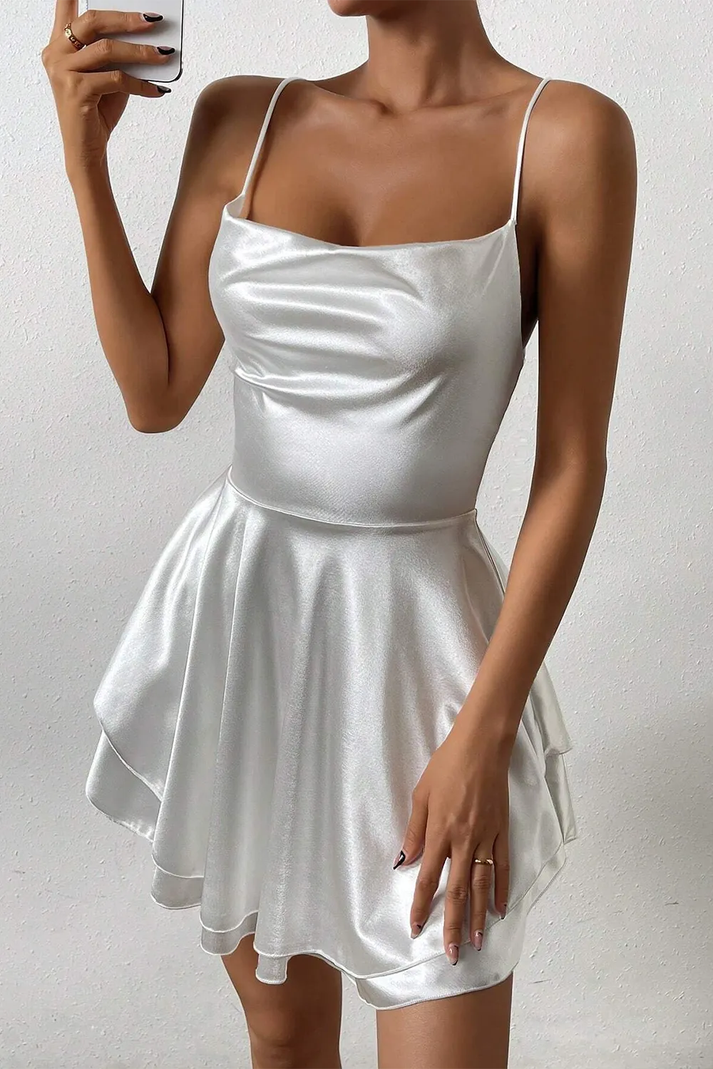 Ladies' Solid Color Spaghetti Strap Dress