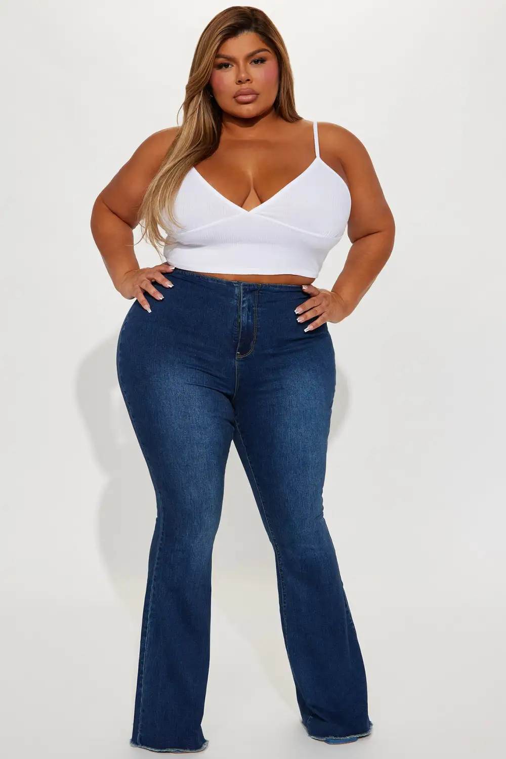 Ellie V Neck Cami Top - White